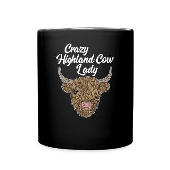 Bague écossaise de bétail Highland Highland Lady - Mug uni - noir - Devant