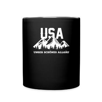 Allgäu Berge USA Alpen Wandern Heimat - Tasse einfarbig - Schwarz - Vorne