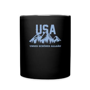 Allgäu Berge USA Alpen Wandern Heimat - Tasse einfarbig - Schwarz - Vorne