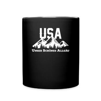 Allgäu Berge USA Alpen Wandern Heimat - Tasse einfarbig - Schwarz - Vorne