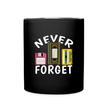 Vergessen Retro Kassette Diskette Video Geschenk - Tasse einfarbig - Schwarz - Vorne