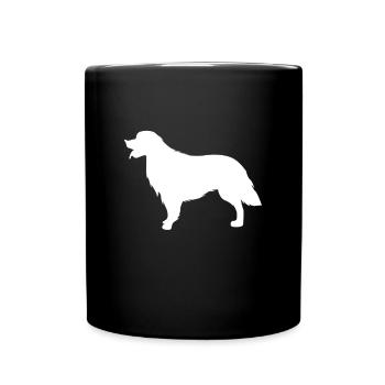 Golden Retriever Silhouette Süßes Geschenk Wuff - Tasse einfarbig - Schwarz - Vorne