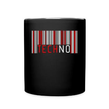 Code barre techno - Mug uni - noir - Devant