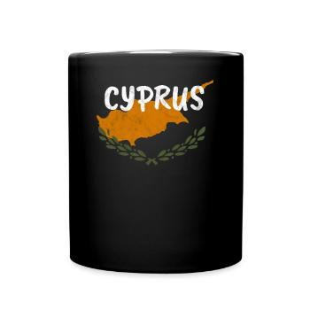 Flag of Cyprus Map Homeland Gift - Full Colour Mug - black - Front
