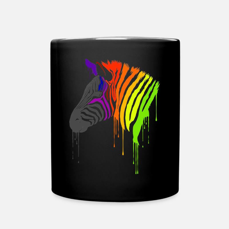 Zèbre arc-en-ciel - Mug uni - noir