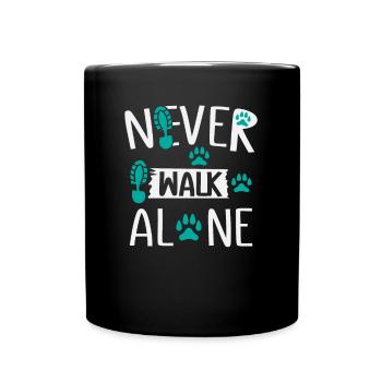 Haustierliebhaber gehen nie allein Geschenk - Tasse einfarbig - Schwarz - Vorne