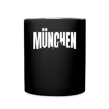 München - Tasse einfarbig - Schwarz - Vorne