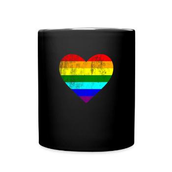 Herz LGTB Pride Homosexuell Homosexuell Lesben Regenbogen - Tasse einfarbig - Schwarz - Vorne