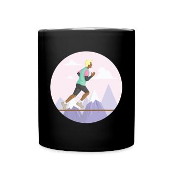 Haute corde corde raide - Mug uni - noir - Devant
