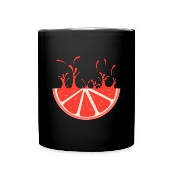 Grapefruits Geschenk Orangen Bitter Rund - Tasse einfarbig - Schwarz - Vorne