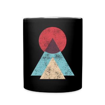 Mountains Sun Nature Abstract - Full Colour Mug - black - Front