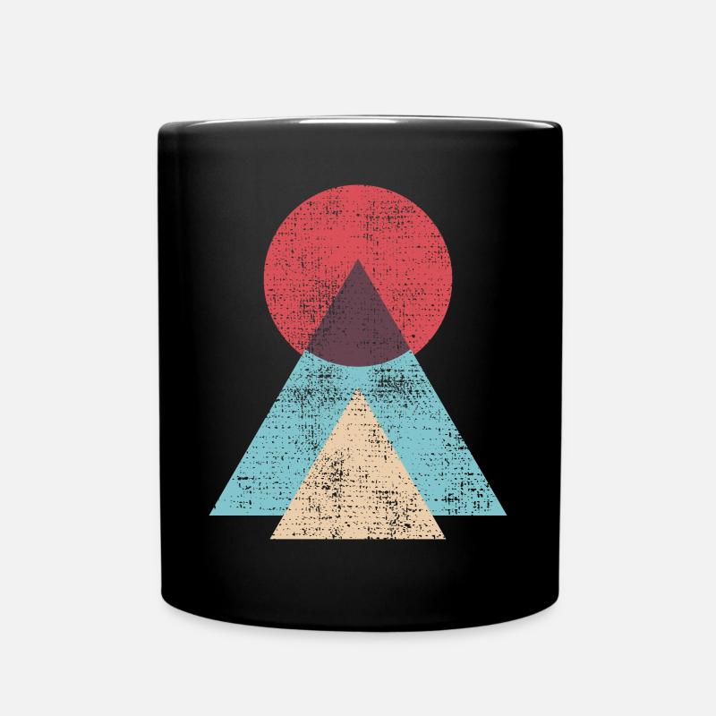 Berge Sonne Natur Abstrakt - Tasse einfarbig - Schwarz