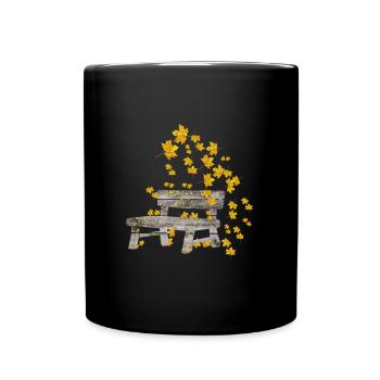 Unique autumn leaves bank gift - Full Colour Mug - black - Front