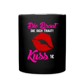 Bride JGA hen party marriage Marriage Kiss - Full Colour Mug - black - Front