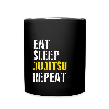 Eat. Sleep. Jujitsu. Repeat. - Tasse einfarbig - Schwarz - Vorne