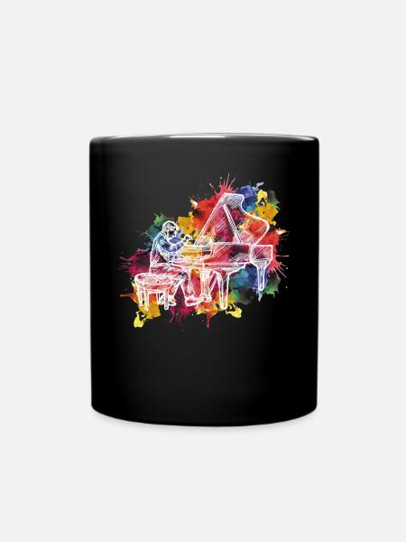 Klavier - Tasse einfarbig - Schwarz