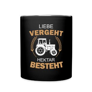 Love passes hectares consists - tractor farmer - Full Colour Mug - black - Front
