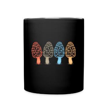 Neon Pilze Sammler - Natur Wald Geschenk - Tasse einfarbig - Schwarz - Vorne