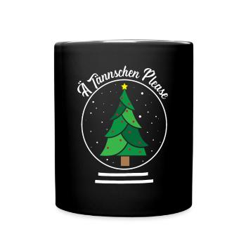 Sächsisch Tannenbaum Spruch - Ä Tännschen Please - Tasse einfarbig - Schwarz - Vorne