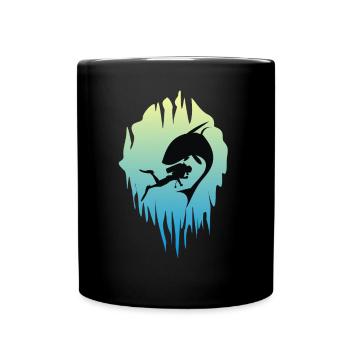 Diver with dolphin in the sea - Full Colour Mug - black - Front
