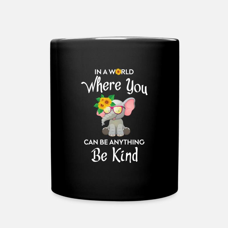 Hippie Flower Power T-Shirt - Tasse einfarbig - Schwarz