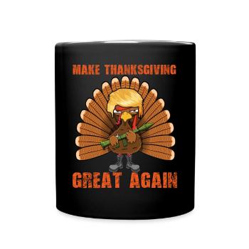 Make Thanksgiving Great Again Donald  Lustig - Tasse einfarbig - Schwarz - Vorne