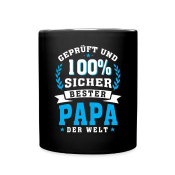 Bester Papa der Welt - Tasse einfarbig - Schwarz - Vorne