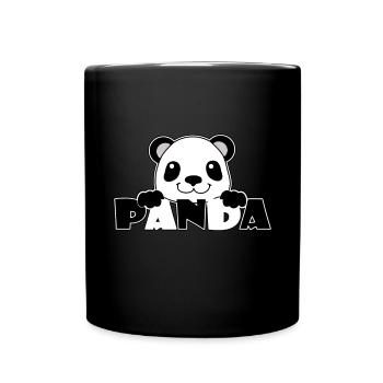 Panda - Panda Bär - Tasse einfarbig - Schwarz - Vorne