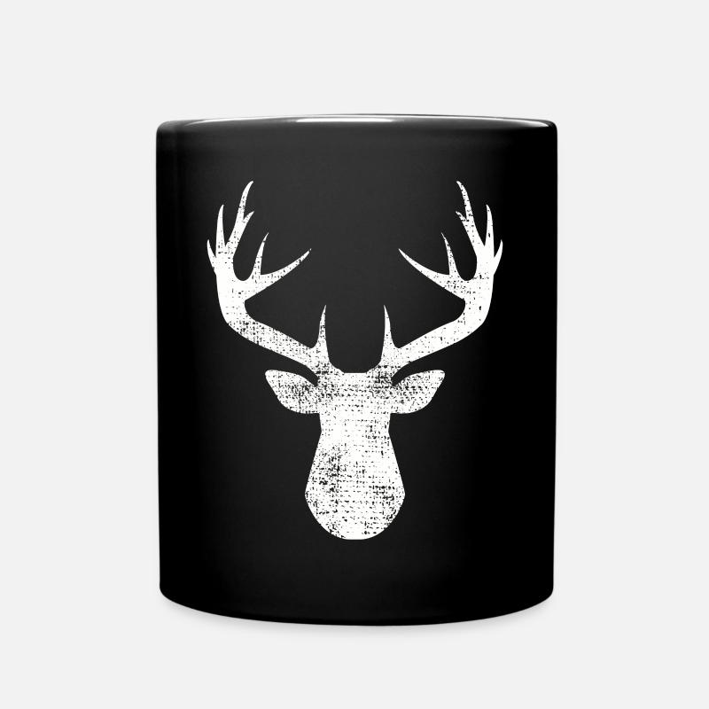 Hirschgeweih - Tasse einfarbig - Schwarz