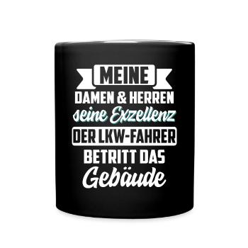 Lkw-Fahrer - Tasse einfarbig - Schwarz - Vorne