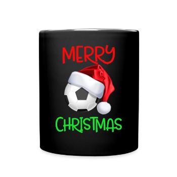 Fußball Weihnachts Shirt Geschenk Weihnachten - Tasse einfarbig - Schwarz - Vorne