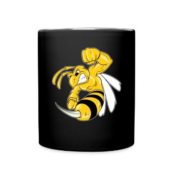 Fitness Wespe Biene Hornisse Muskeln Geschenk - Tasse einfarbig - Schwarz - Vorne
