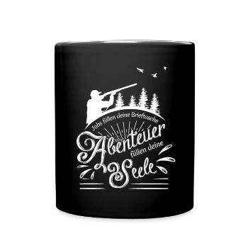 Jagd Jäger Lustig Geschenk - Tasse einfarbig - Schwarz - Vorne