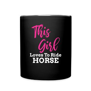 Love Horses I Pferde Mädchen Tochter Girl Pony - Tasse einfarbig - Schwarz - Vorne
