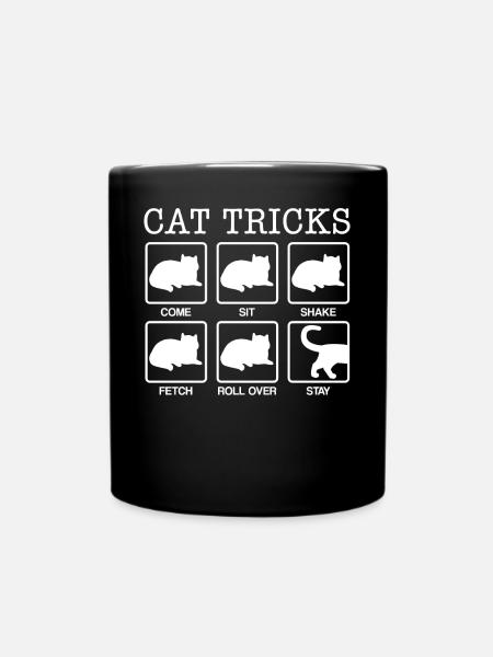 Katzen Tricks Kunststuecke - Tasse einfarbig - Schwarz