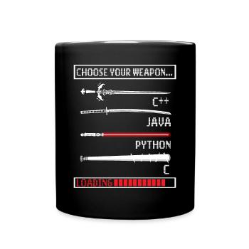 Programmers Gift Java C Programming - Full Colour Mug - black - Front