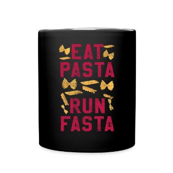 Pasta Spruch - Tasse einfarbig - Schwarz - Vorne