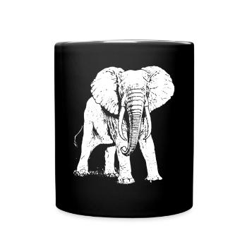 Cadeau animal éléphant - Mug uni - noir - Devant