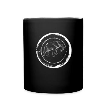 Elephant art animal gift - Full Colour Mug - black - Front
