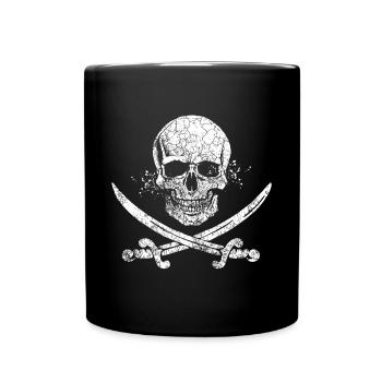 Skull Saber Sword Pirate - Full Colour Mug - black - Front
