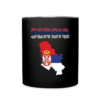 Serbien - Tasse einfarbig - Schwarz - Vorne