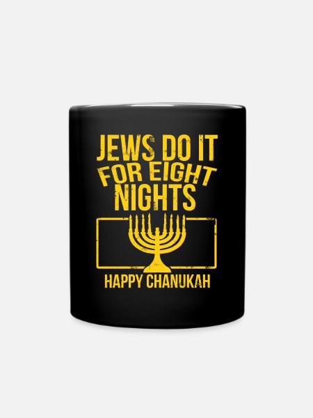 Juif Huit Nuits Chanukah Menorah Cadeau de fête - Mug uni - noir