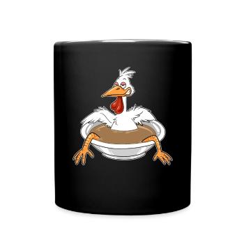 Suppenhuhn Suppe Huhn Gockel Eintopf Geschenk - Tasse einfarbig - Schwarz - Vorne