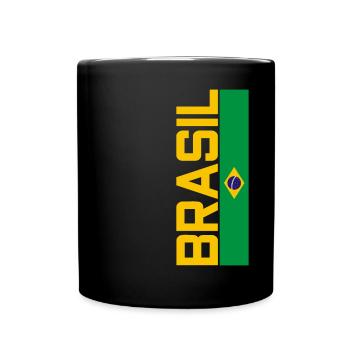 Retro Brasilien Trikot - Tasse einfarbig - Schwarz - Vorne