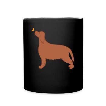 Irish Setter with Butterfly Irish Setter Holder - Full Colour Mug - black - Front