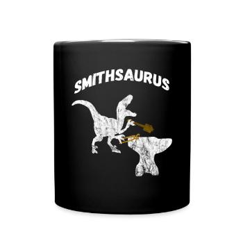 Schmied Dinosaurier Handwerker Tyrannosaurus - Tasse einfarbig - Schwarz - Vorne