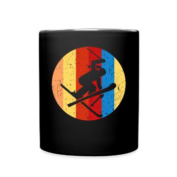 Ski Retro Vintage Sports d'hiver Neige Neige - Mug uni - noir - Devant