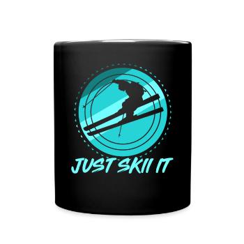 Just Ski it it sports d'hiver ski vacances de neige - Mug uni - noir - Devant