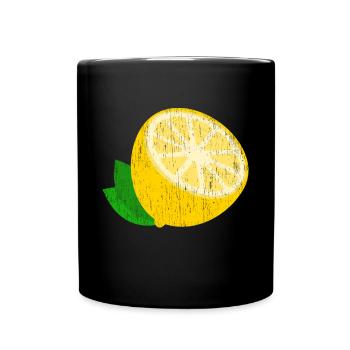 Zitrone Geschenk Saft Limonade Sauer - Tasse einfarbig - Schwarz - Vorne