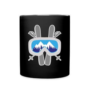 Ski Lunettes de montagne Ski ski cadeau de ski - Mug uni - noir - Devant